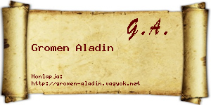 Gromen Aladin névjegykártya